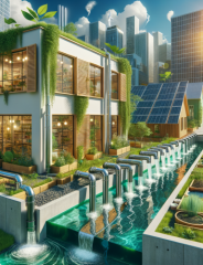 Implementing green technology in on-site detention systems for climate resilience.